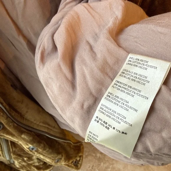 Free People Dusk To Dawn Military Jacket Velvet Moto Sz XL NWT We The Free Gold - Picture 12 of 15